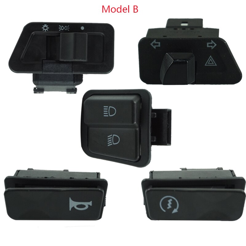 Démarreur klaxon moto | Commutateurs de moto, variateur de phare, Double lumière de Flash, bouton simple pour GY6 50cc 125cc 150cc Scooter à cyclette: Model B