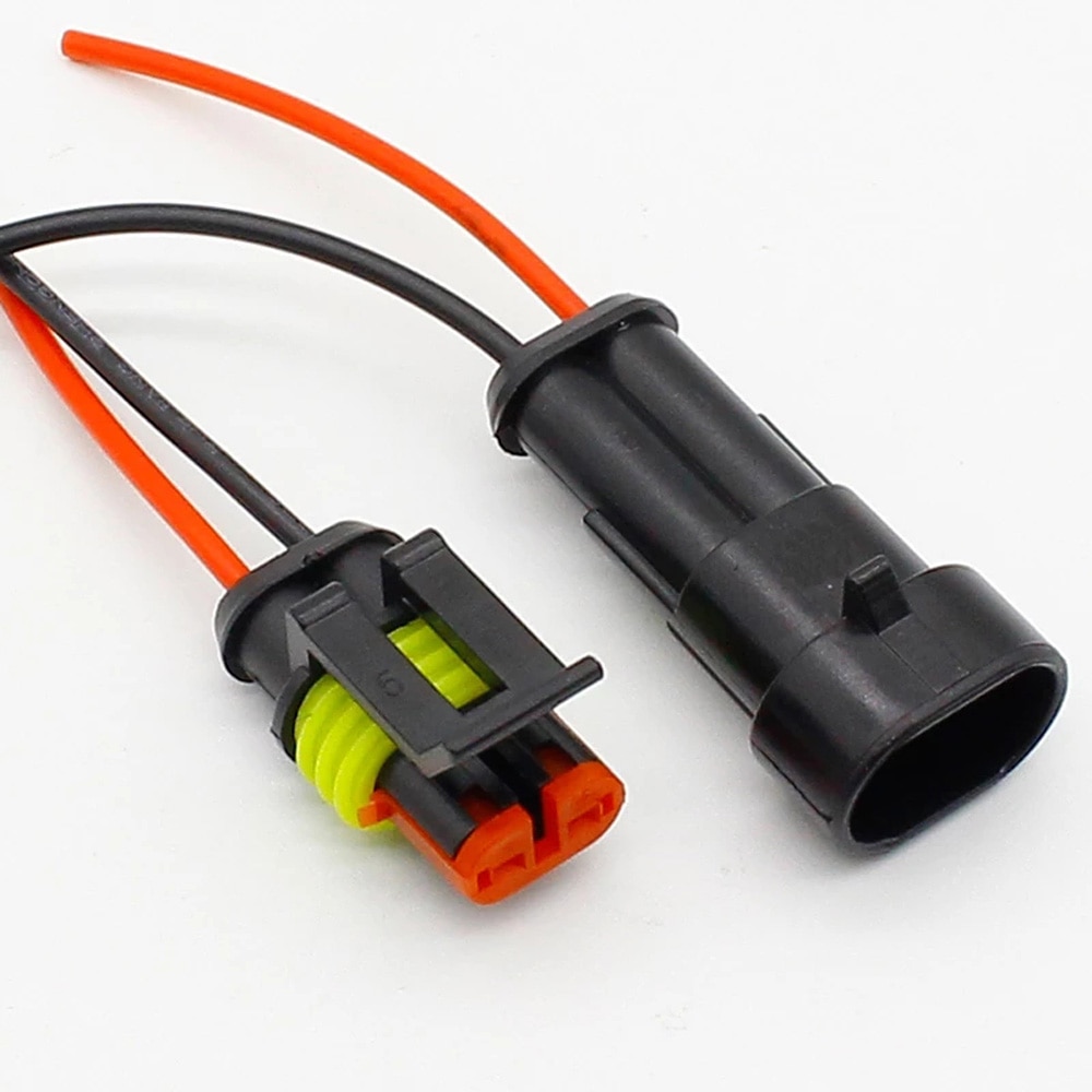 2set 2 Pin Way Sealed Waterproof Electrical Wire Male female Connector Plug Set auto connectors with cable