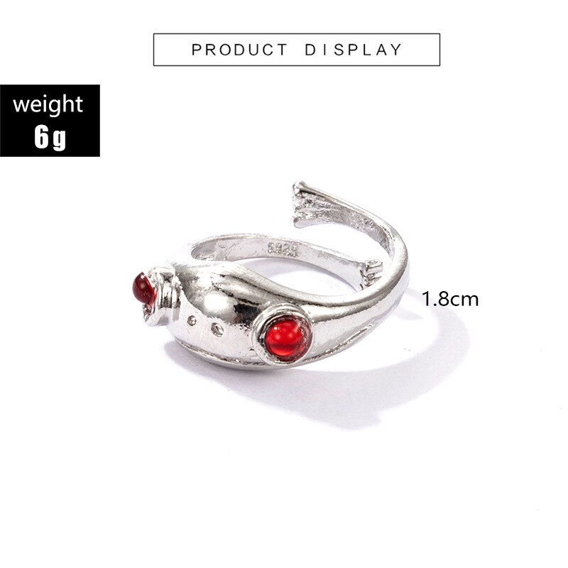 Retro Zilver Kleur Grappige Kikker Ringen Gothic Open Verstelbare Mannen Ring Mode Dier Sieraden Party Bague Femme