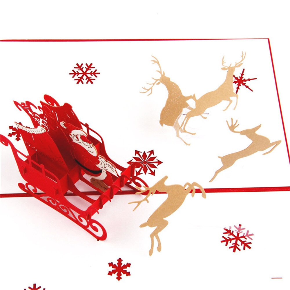 3D Card Christmas Greeting Baby Happy Fold Christmas Greeting card Christmas Decoration navidad adornos: d