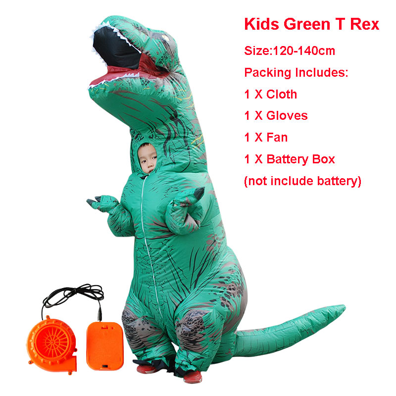 Disfraz inflable para adultos, disfraz inflable de Velociraptor, disfraz de dinosaurio de Halloween, disfraces de T REX para hombres, disfraces de fantasía, dinosaurio Cosplay: kids size 1024