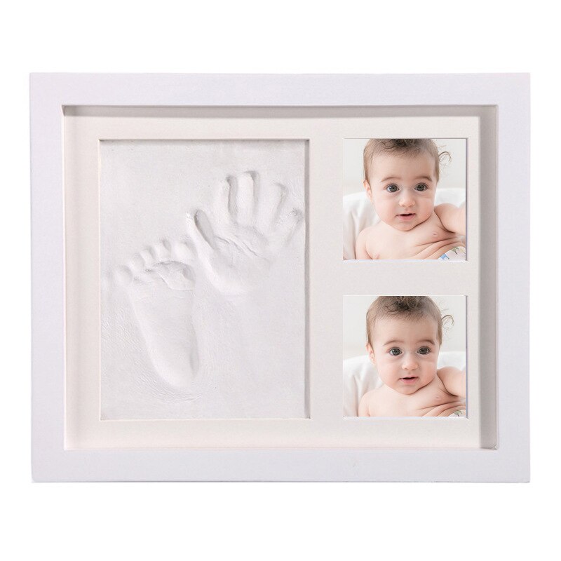 Baby håndaftryk fodaftryk foto billedramme sæt baby lerforme nyfødte børn gør det selv souvenir