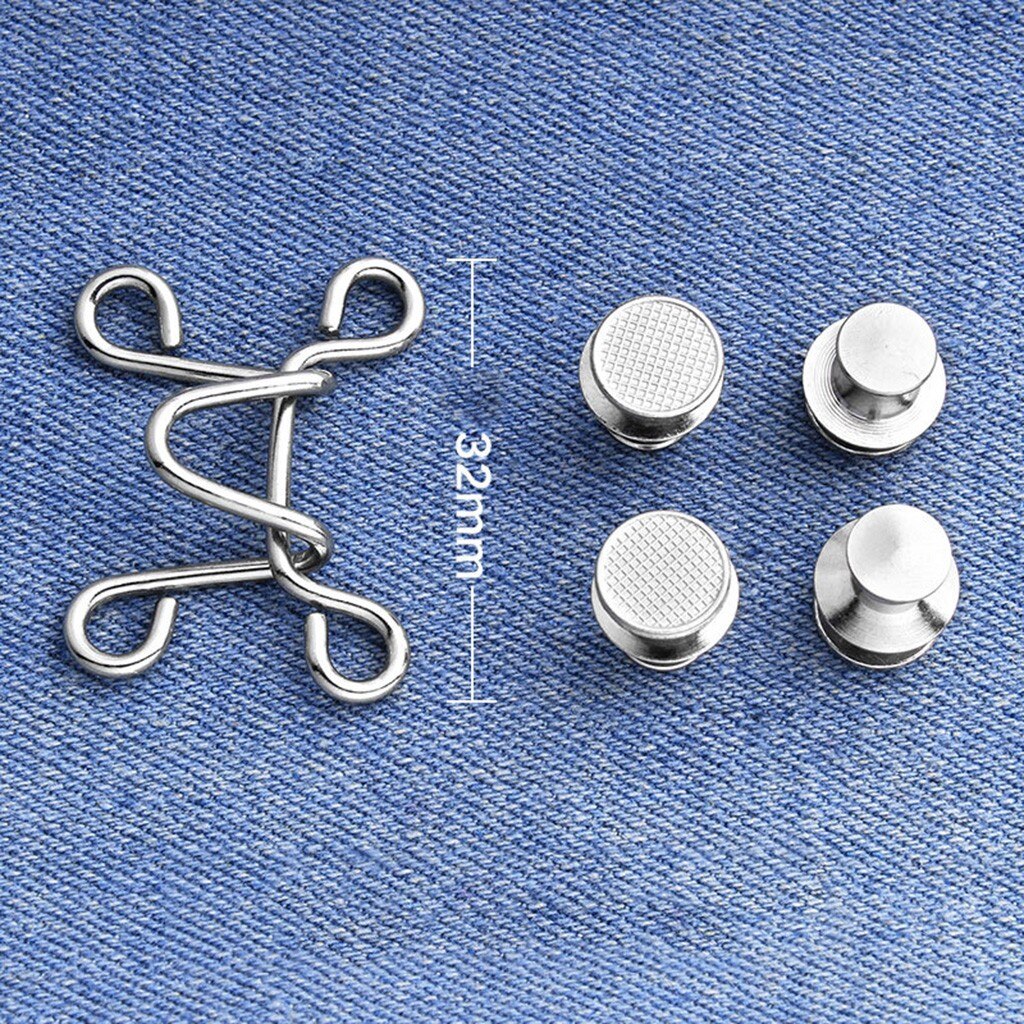 32Mm Nail-Gratis Taille Gesp Knoppen Passen Taille Nail-Gratis Taille Gesp Nail-Gratis Taille Gesp broek Kleding Metalen Knop Naaien: A