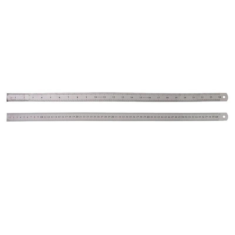 Ruostumaton teräs kaksipuolinen mittaviivain suora reuna 60cm hopea  x6hb