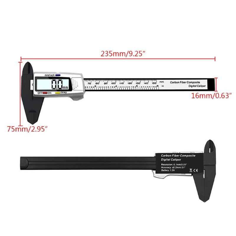 Electronic Digital Caliper Stainless Steel Body with Large LCD Screen | 0 - 6 Inches | Inch/Fractions/Millimeter Conversion
