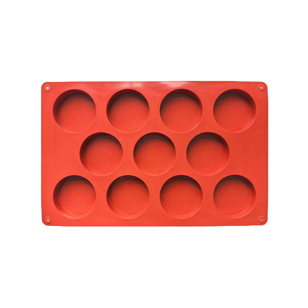 1pc disc baking cake silicone mold DIY chocolate mold sandwich biscuit pancake brownie tray (11 cavities): SKY BLUE
