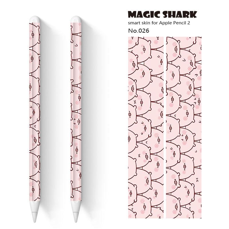Magic Shark 2pcs/lot Cute Crayon Shinchan Panda Bear Touch Stylus Pen Sticker Protective Paper Skin Film for Apple Pencil 2: 026