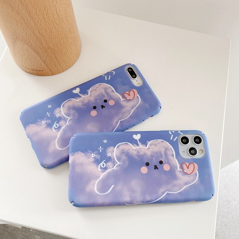 Hårde pc-telefonetuier til xiaomi 6 6x 8 lite 9 se søde clouds bear mat cover til redmi note 7 note 8 pro  k30 k20 pro bagtasker