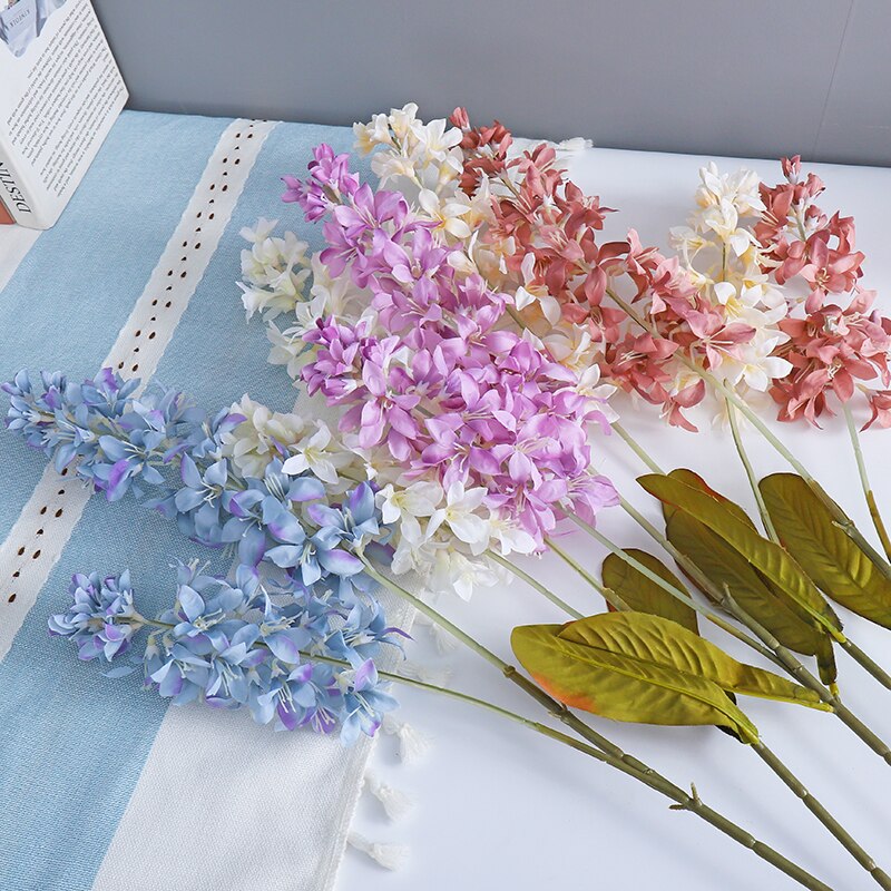 Artificial Flowers Hyacinth Non-woven Fabrics Flower Branch White Flowers Home Decoration Accessories