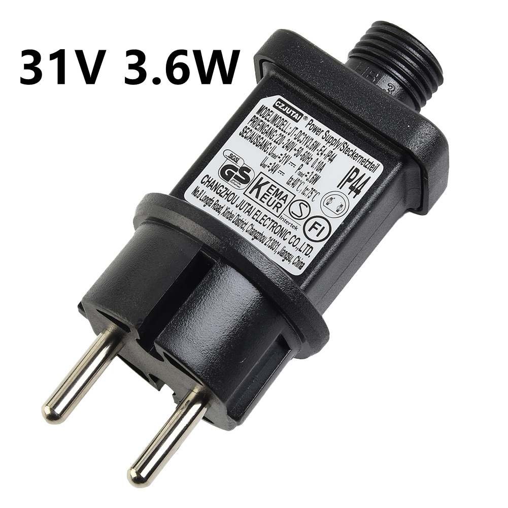 LED-Lichterkette, Netzteil, Transformator, Treiber, IP44, 31 V, max. 3,6 W, für codierte 2-polige Anschlüsse, Niederspannungs-String, EU: Default Title