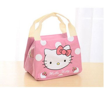 Lunch bags animal cartoon For Girls Women Insulated Canvas Snack Thermal Storage Picnic Cooler Box Tote Kids Food Carry Bags: Kitty