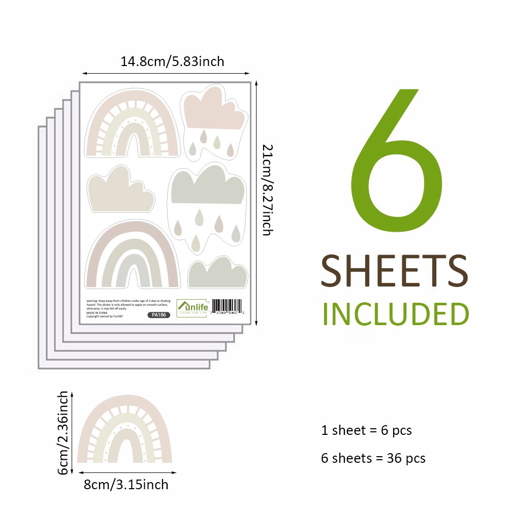 10 Stijlen Regenboog Op De Muur Stickers Diy Voor Kinderkamer Ornamenten Babykamer Stencils Muurstickers Vinyls Decoratieve: PA186