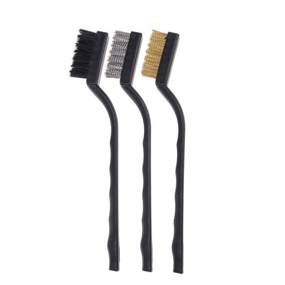 3Pcs Steel Brush Set Small Cleaning Brushes Wire Rust Sparks Wheels Scrub Tool