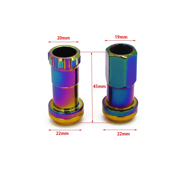 JDM Racing R40 Wheel Lug Nuts Composite Steel Anti Theft Nuts with 2 lock M12x1.25 M12x1.5