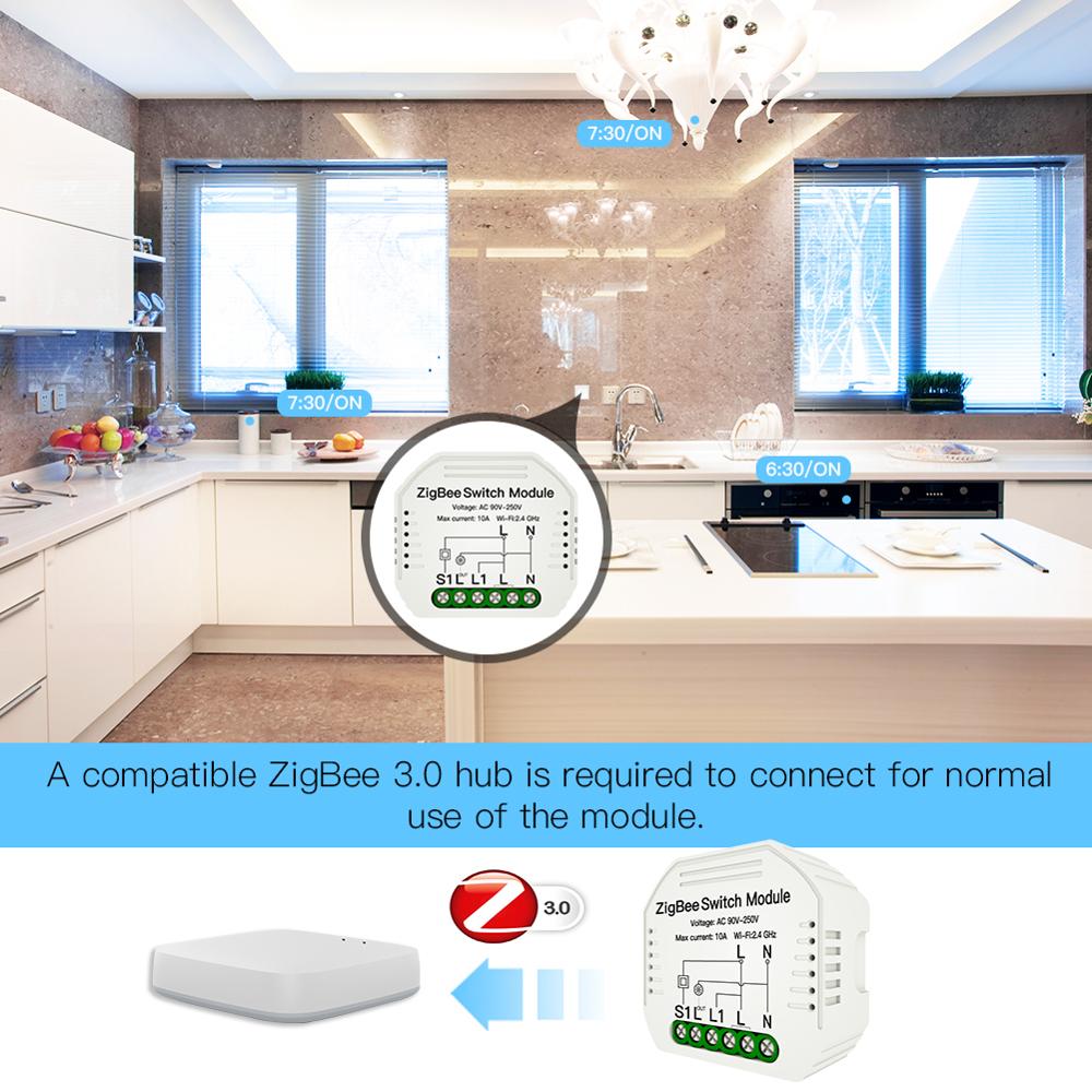 Diy smart switch zigbee relæmodul smart life / tuya app trådløs fjernbetjening fungerer med alexa echo google home