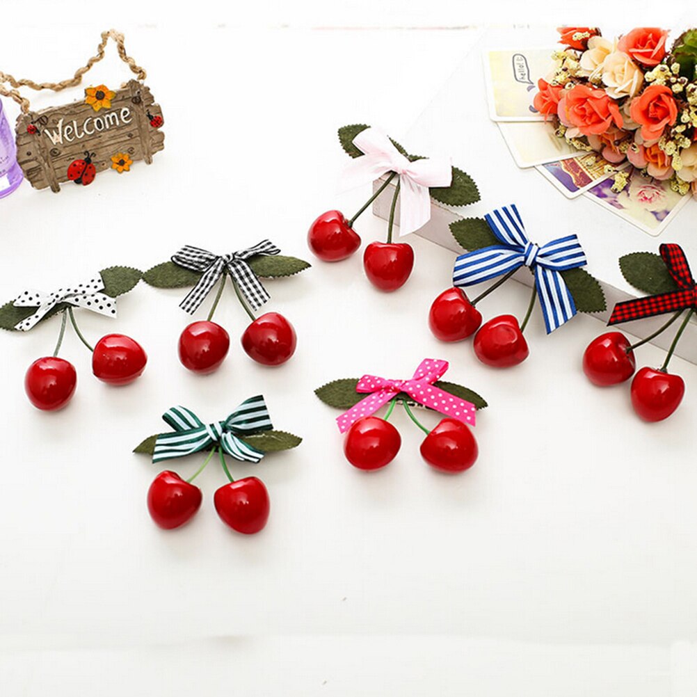 Red Cherry Boog Haar Clip Voor Pinup Meisjes Retro Vintage Rockabilly Haarband Haar Accessoire 1Pcs