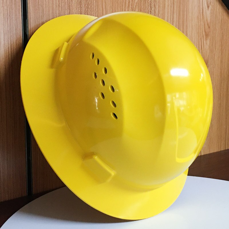 Fuld skygge hjelm hård hat sommer solskærm let højstyrke arbejdshætte konstruktion jernbane metallurgi mine: Gul