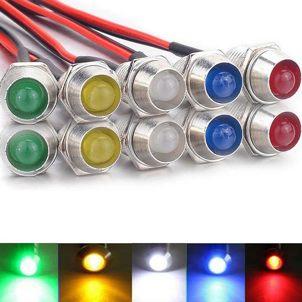 10pcs car LED Indicator Lights indicate direction car turn Applicable to dashboard car truck boat Car turn signal light