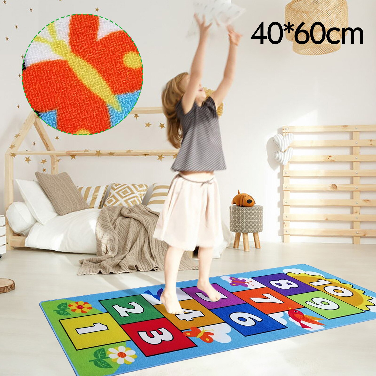 Children's Toys Cute Hopscotch Carpet Anti-slip Mat Children's Game Climbing Mat Fun Car Children's Room Home Decoration: A