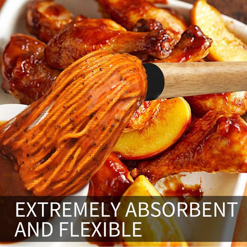 Grill Basting Brush BBQ Mop Barbecue Brush Basting Mops Cotton Fiber Head Natural Hardwood Handle Dish Mop Style