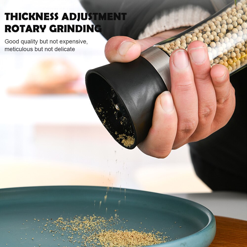 Stainless Steel Mill Pepper/Salt/Spice Grinder Kitchen Supplies Spices Glass Storage Container pepper mill Kitchen Gadgets Tools