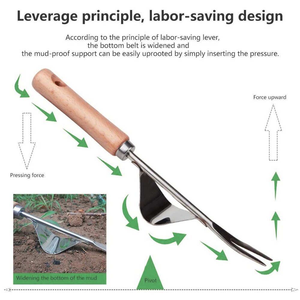 Stainless Steel Manual Weeding Fork Portable Weeding Tool for Gardening Management Transplanting, Digging and Loosening Soil
