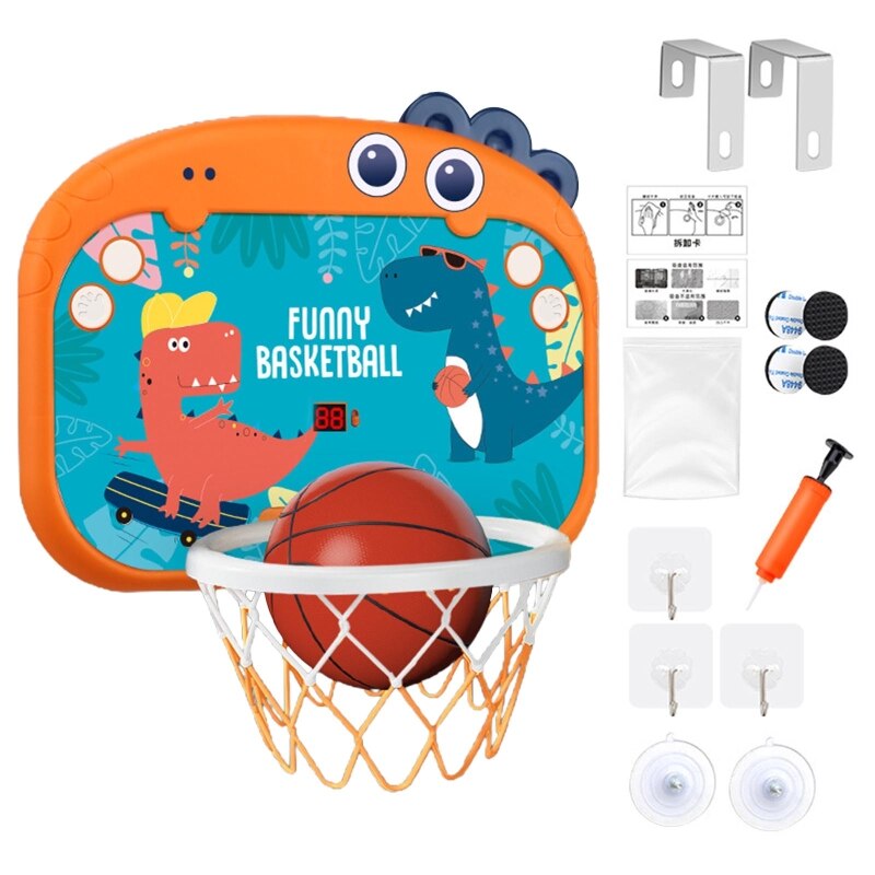 Mini Basketbal Hoepel Basketbal Stand Indoor Spel Met Opgeblazen Mand Bal &amp; Pomp Interactieve Speelgoed Speeltoestel Voor Peuter G2AE: Dinosaur