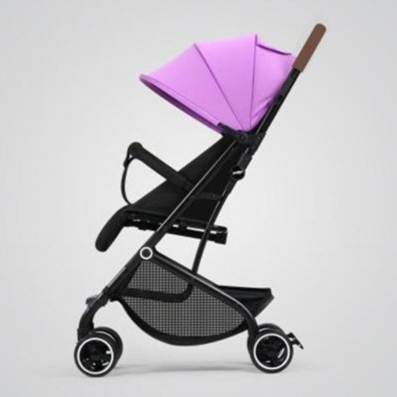 Baby stroller ultra light portable sitting reclining folding simple suspension high landscape children baby bb push umbrella: purple