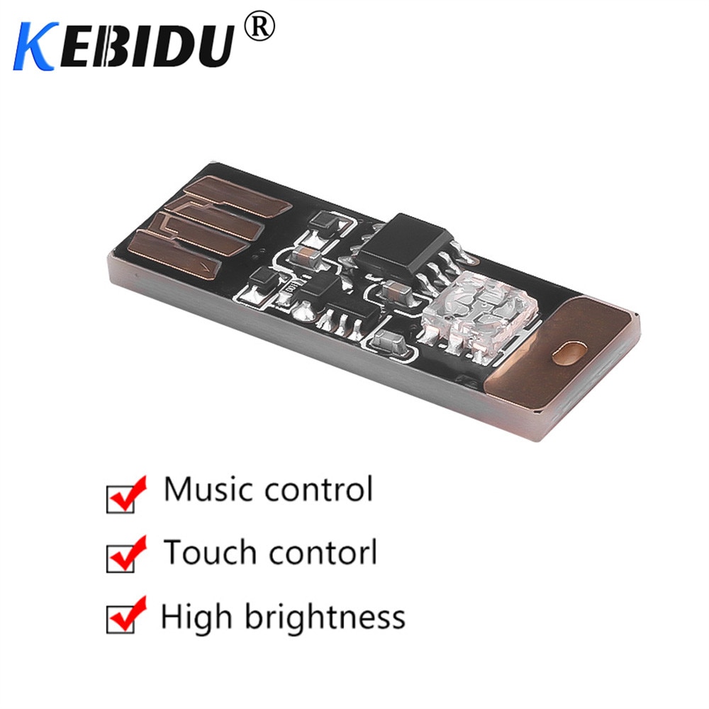 Kebidu Car LED Atmosphere With USB Socket Light Car-styling Touch And Sound Control RGB Music Rhythm Light Decorative Lamp