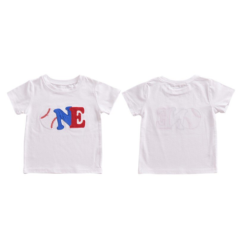 ✿BB-Girls Boys T Shirt Short Sleeve Soft Children Shirt Cotton Tops Cartoon Clothes White Kid T-Shirts