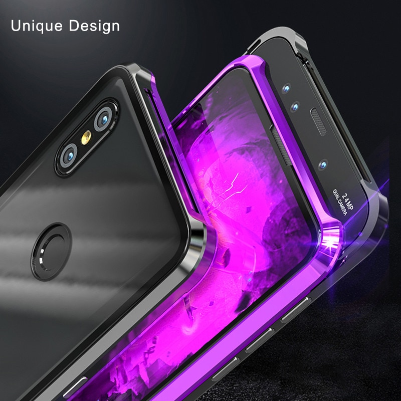 Magnetic Adorption Metal Bumper Glass Case For coque Xiaomi Mi Mix 3 Case Shockproof Hard Back Glass Cover For Xiaomi Mix3 Case