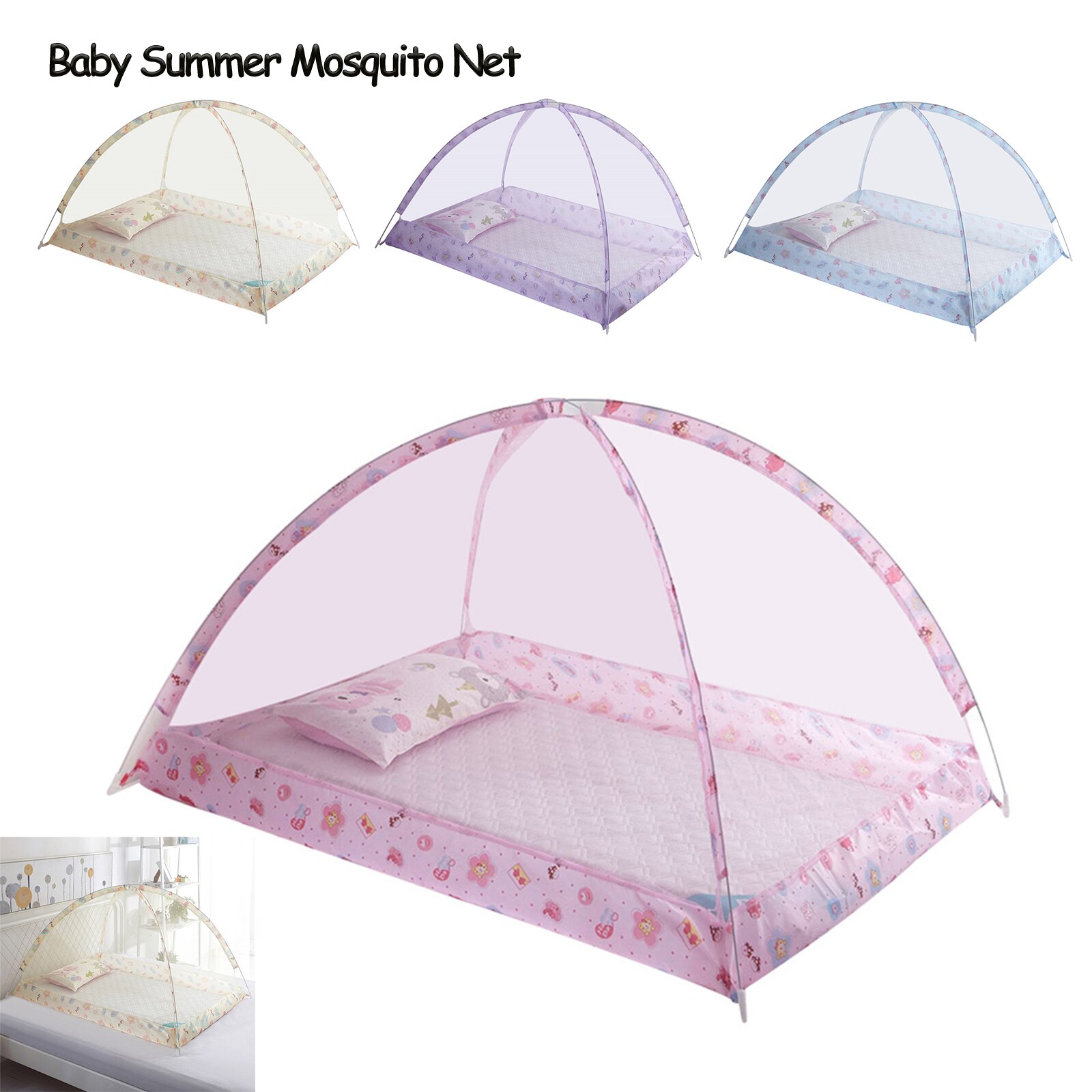 Opvouwbare Kids Baby Zomer Bed Kamer Netting Canopy En Mesh Voor Crib Dome Tent Dome Klamboe Grens Decor Insect preventie