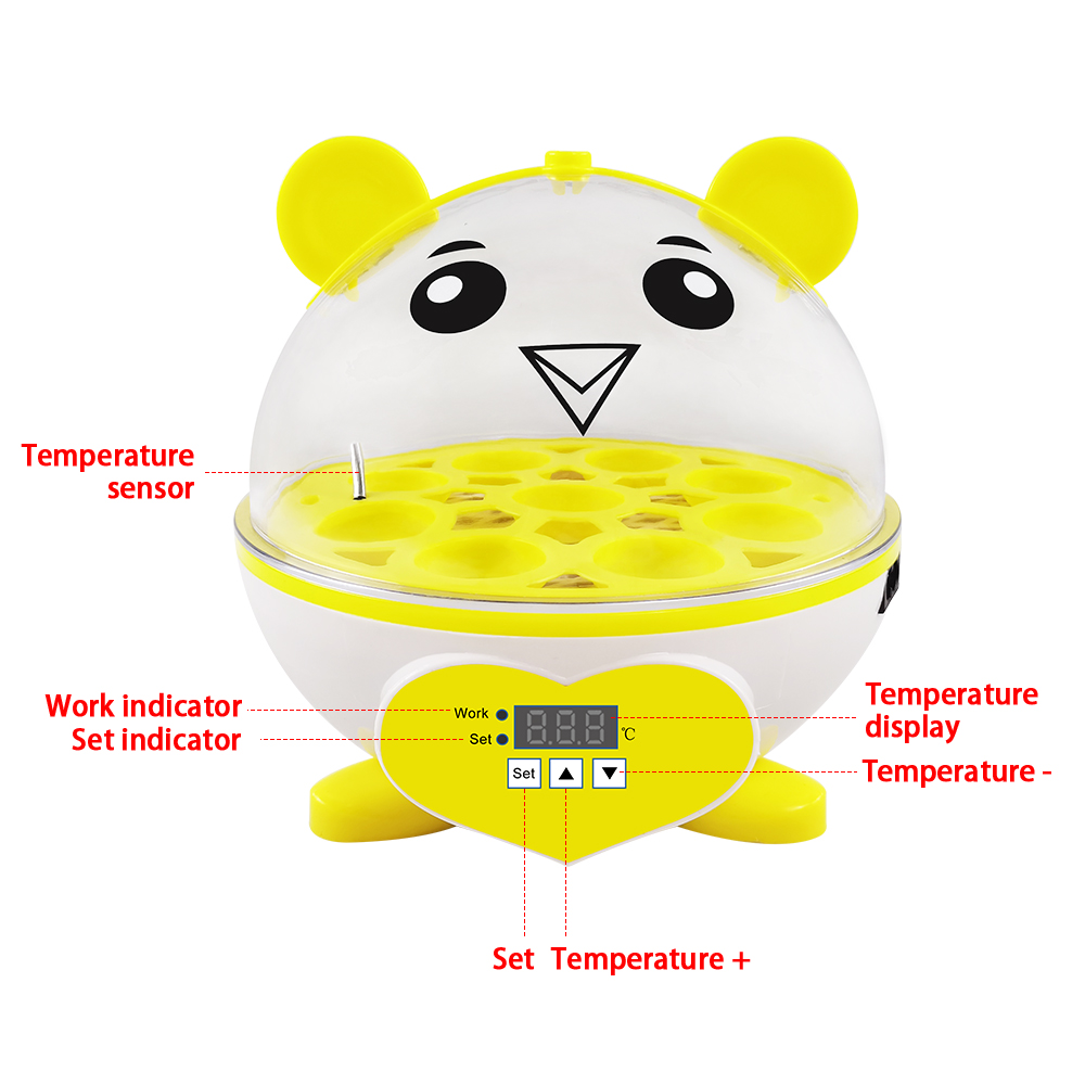 Coupon Cute Mini 9 Eggs Incubator Incubation Brooder Manual Egg Turning Chicken Duck Quail Birds Egg Incubator CE