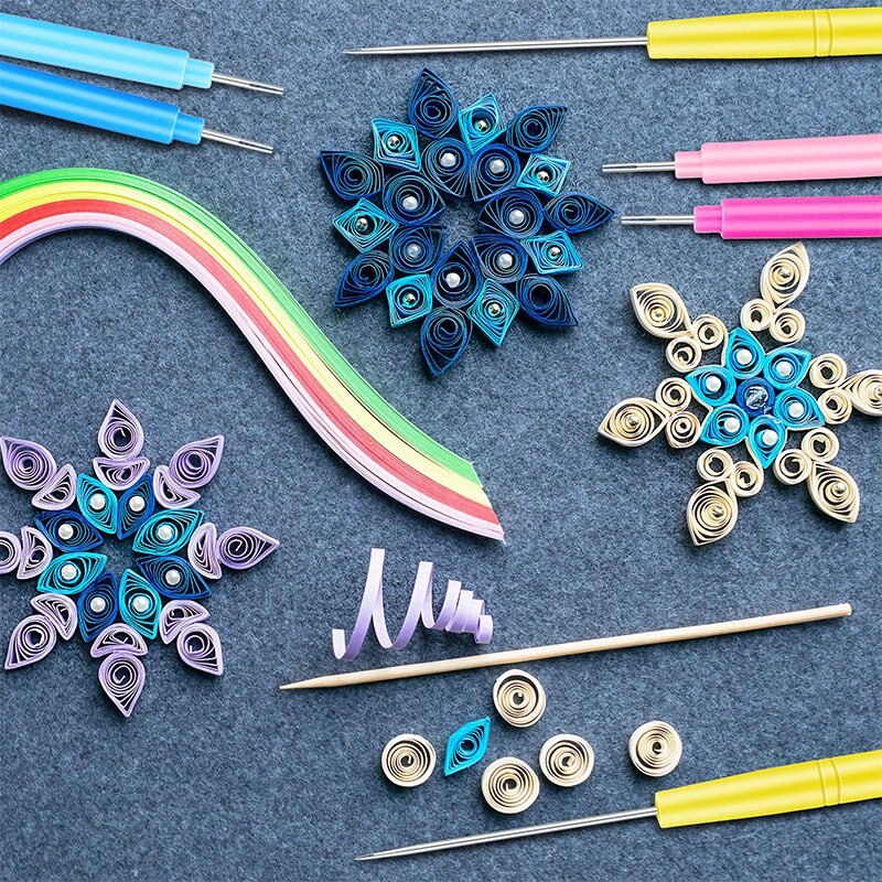 16 pezzi di Carta Strumenti di Intaglio Quilling Kit 7 Diverse Dimensioni Fatti A Mano di Rotolamento di Curling Ago Della Penna Quilling