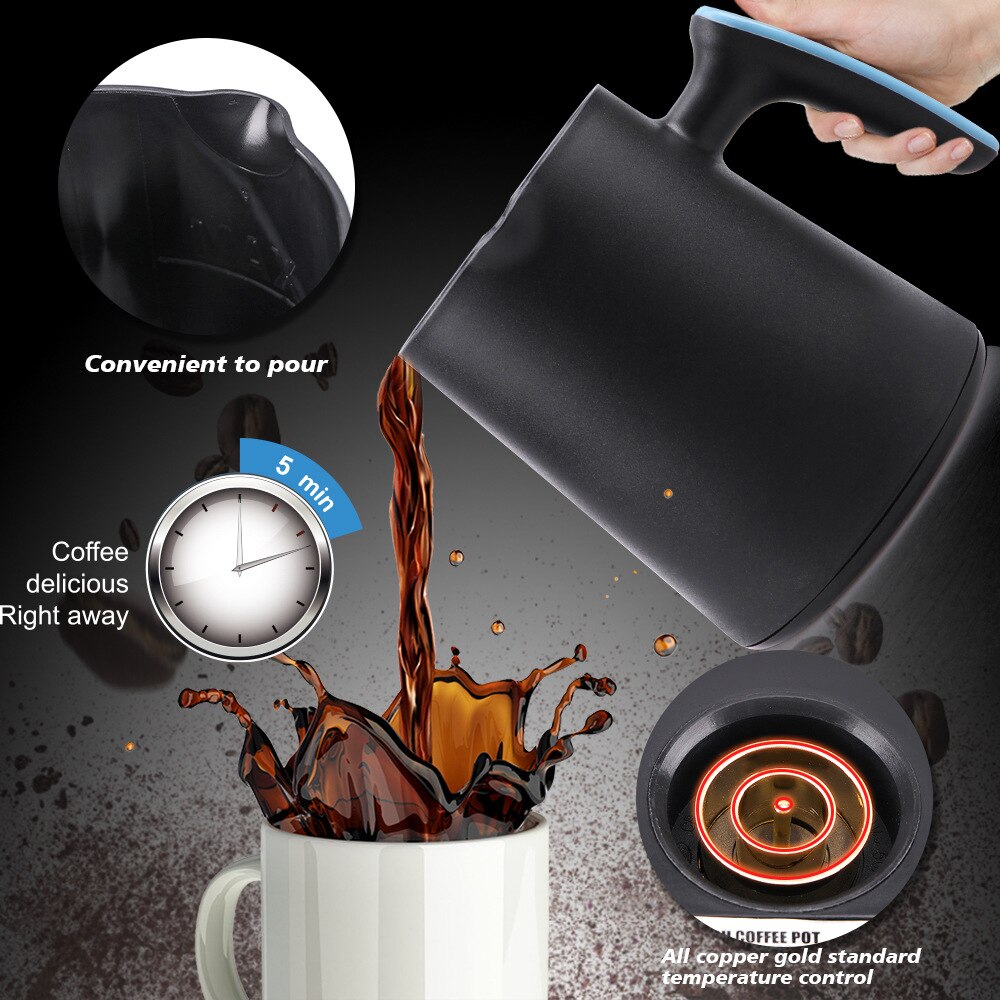 HAEGER Pod Coffee Maker 800Ml Tea Coffee Boiler Coffee Boiling Pot Turkish Coffee Pot Espresso Coffee Machine EU Plug B