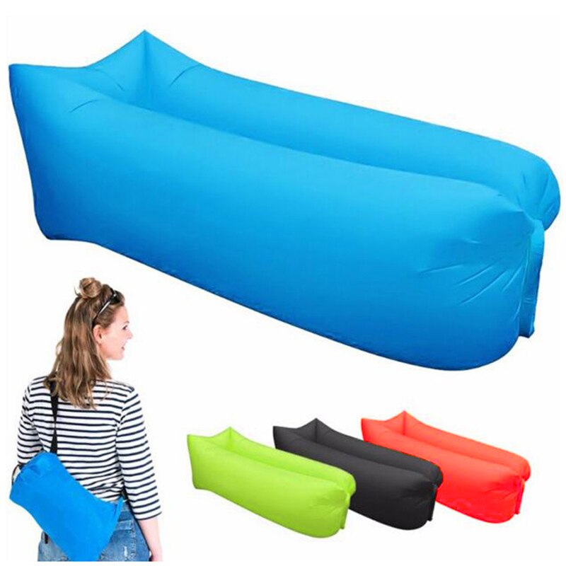 Camping oppustelig taske sofa sofa sammenfoldelig strand sovende vandtæt luft seng liggestol sæk udendørs rejsemåtte madras tæppe