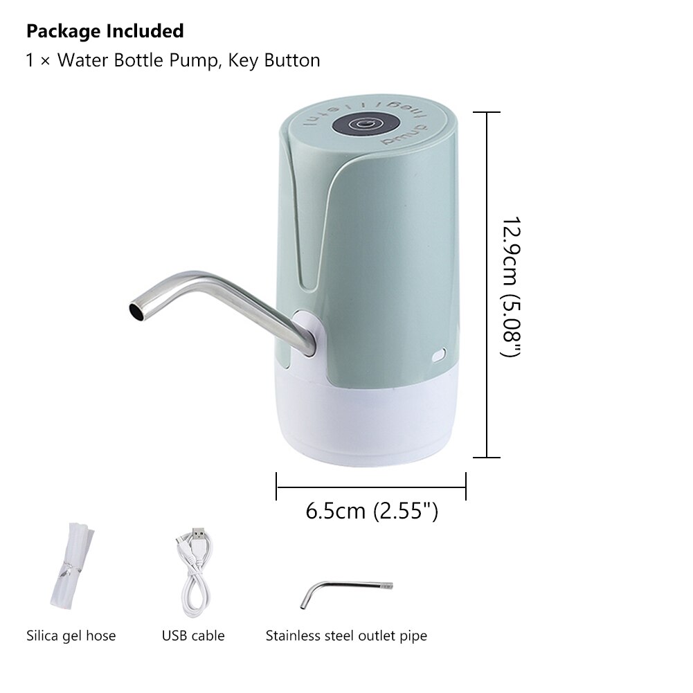 Electric Water Dispenser Portable Gallon Drinking Bottle Switch Smart Water Pump USB Charging Auto Drinking For Home Office: XB-2 Green