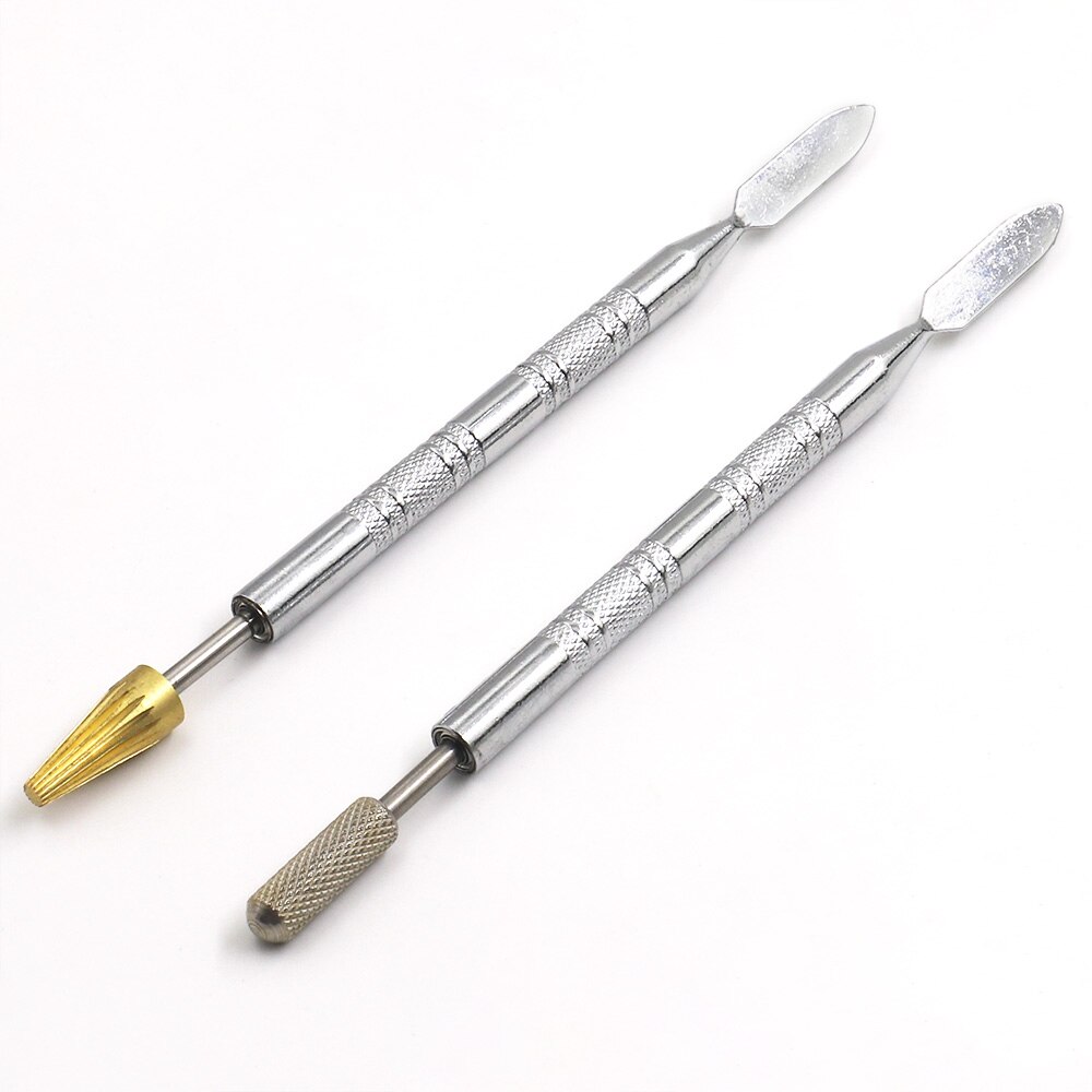 DIY Dual Head Brass Top Leather Edge Oil Painting Pen Gluing Dye Pen Applicator Edge Paint Roller Tool for Leather Craft Tools: 1 SET 2 piece