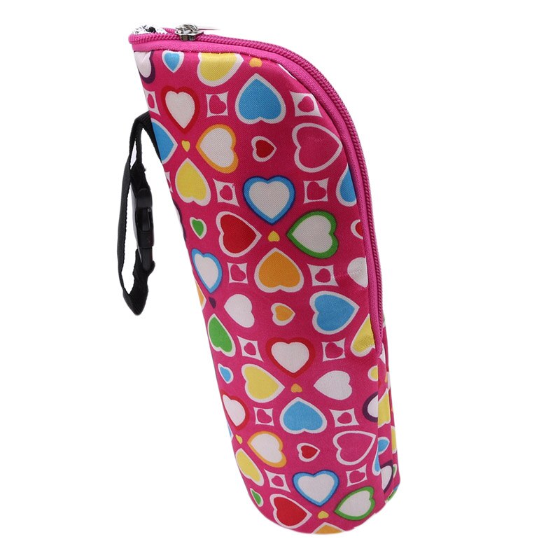 Botella de alimentación de bebé de , calentador de leche, bolsa aislada térmica, termo, portabotellas para bebé,: rose red love