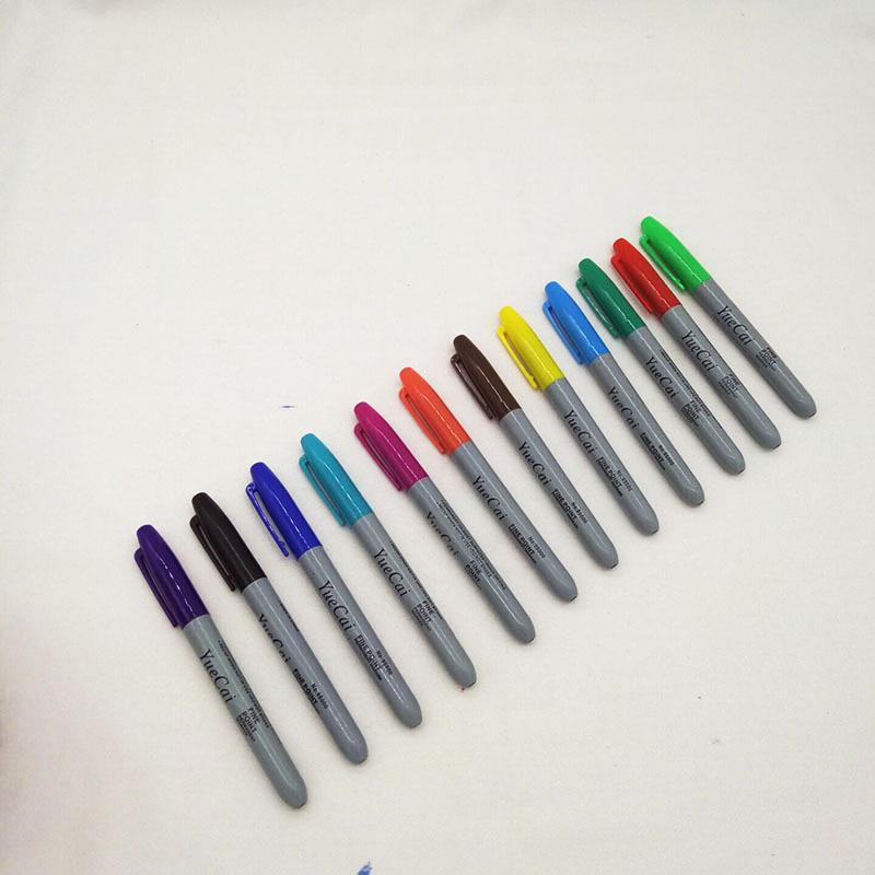 12 Stuks Set Yue Cai Olie Marker Pennen Gekleurde Markers Art Pen Permanente Kleur Marker Pen Kantoorbenodigdheden: Default Title