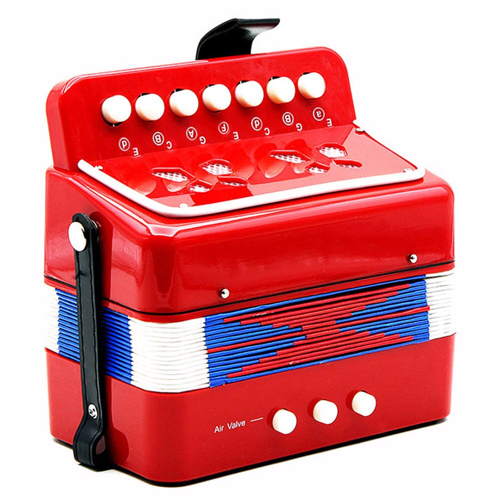 Mini legetøj harmonika 7 taster 3 knapper tastatur læring praksis musikinstrument til småbørn drenge piger