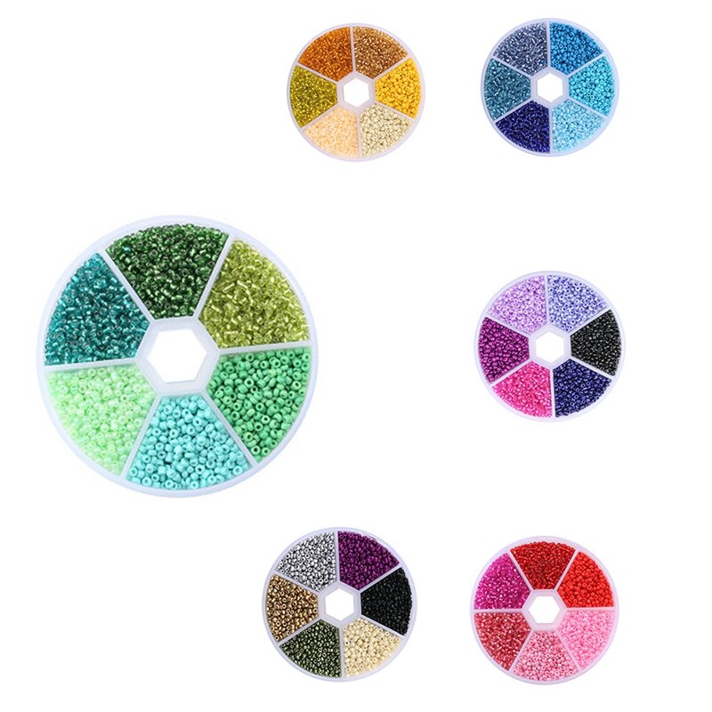 Boxed 2mm Glass Seed Beads Pendant Crystal Gasket Glass Beads for Jewelry Making DIY Handmade Accessories