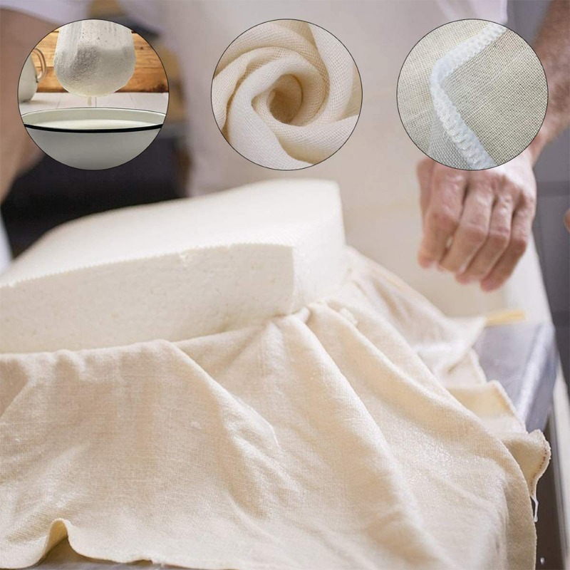 Baumwolle Faser Filter Tuch Wiederverwendbare Nuss Milch Gittergewebe Siebe Bahre Homebrew Filter Tücher Käse Joghurt Filter Ferment Gebäck Werkzeuge