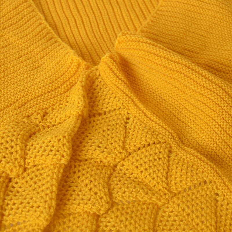 Strikket wrap tørklæde vinter klumpet cirkel ring snood tørklæde varmt løkke tørklæder gule halstørklæde