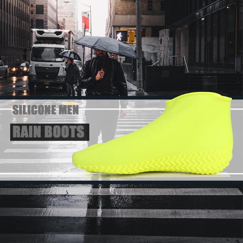 Calzado de silicona reutilizable impermeable para hombre, cubre Botas de lluvia, ropa Unisex lavable antideslizante reciclable