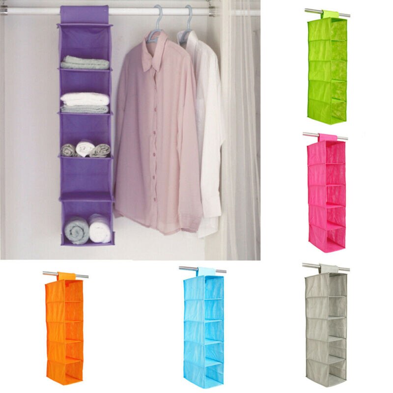 Organiseurs de vêtements suspendus | Étagère de 5, organiseurs de pantalons, support de garde-robe, Section de rangement, placard organisateur chaussures vêtements vêtement