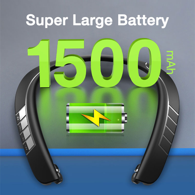 EARDECO 150 Hours Playback Bluetooth Earphone Wireless Headphones Bass Neckband Earphones Stereo Sport Retractable Headset Mic