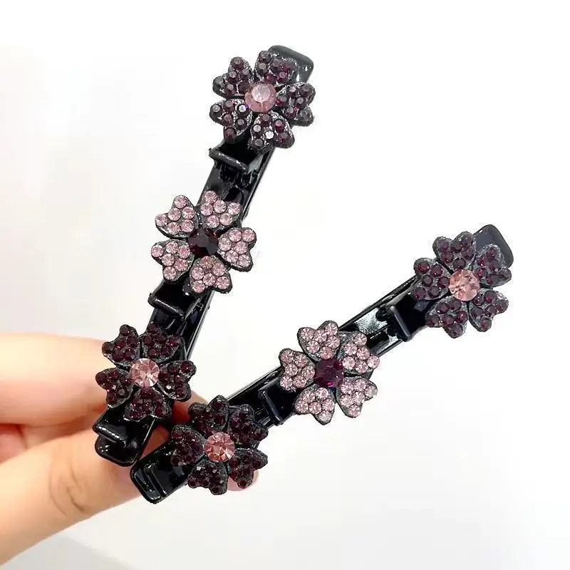 Double Layer Braided Hairpin Hair Hoop Broken Hair Clip Women Hairpin Korean Fixed Headband Hairpin Lazy Hair Accessories: Blue