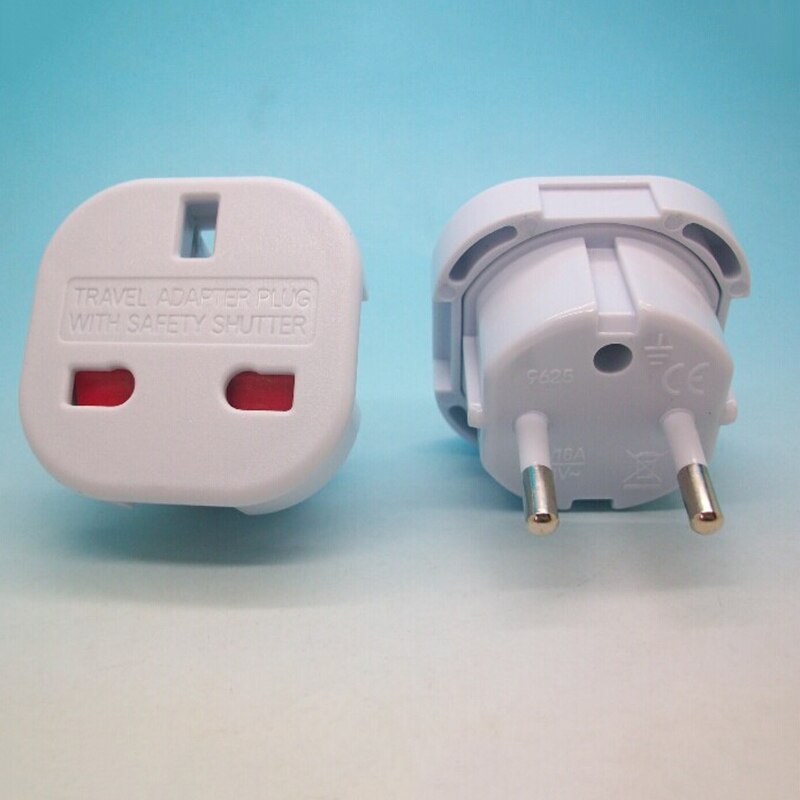1pcs Universal Travel 2 PiN Wall Plug Socket UK To EU Europe European Charger Adapter Plug Converter