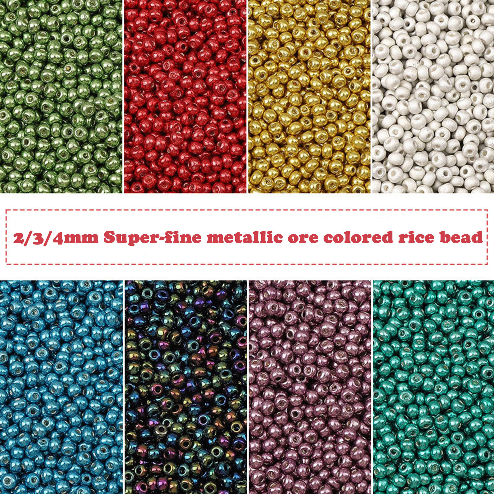 2mm/3mm/4mm Glass Seed Beads Box Czech Glass Beads For Jewelry Making Round Metallic DIY Bracelet Earrings About 10 Grams